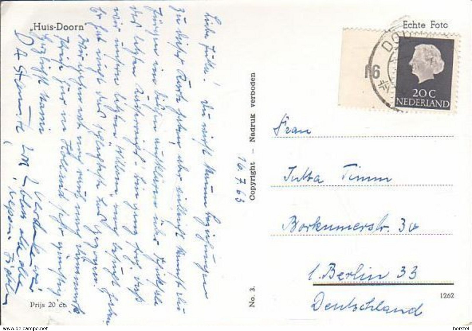 Netherland - Doorn  "Huis Doorn"'- Nice Stamp (Rand !) - Doorn