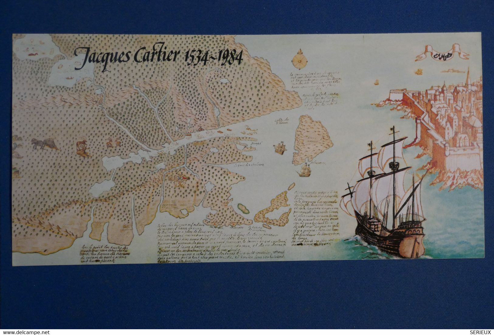 AQ3 CANADA FRANCE   BELLE CARTE  1984 JACQUES CARTIER +QUEBEC ST MALO + AFFRANCHISSEMENT PLAISANT. A VOIR - Storia Postale