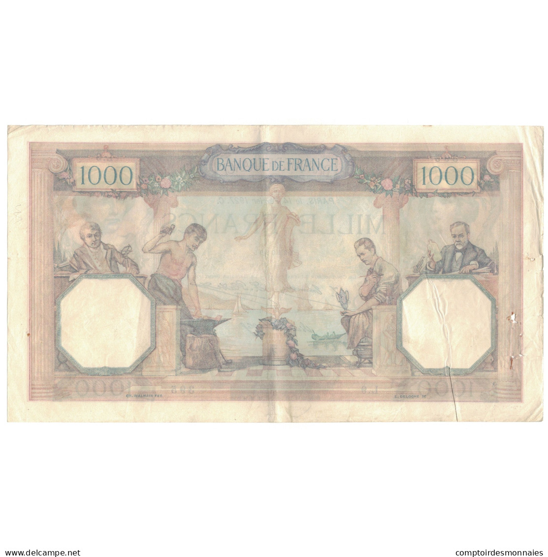 France, 1000 Francs, Cérès Et Mercure, 1927, L.9, TB+, Fayette:37.01, KM:79a - 1 000 F 1927-1940 ''Cérès Et Mercure''