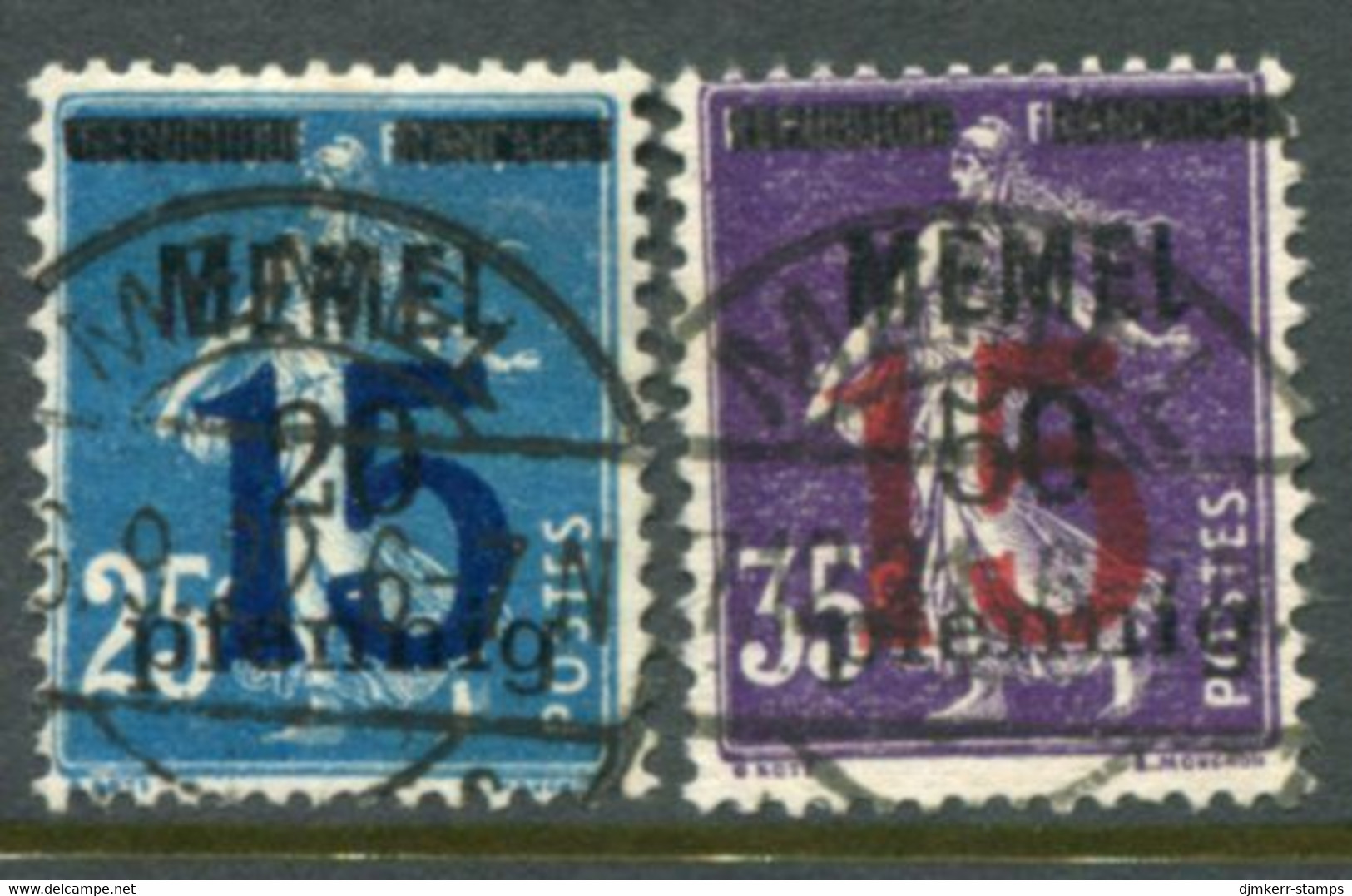 MEMEL 1921 Surcharges 15 On Previous Issues. Used. Michel 47-48 - Memel (Klaipeda) 1923