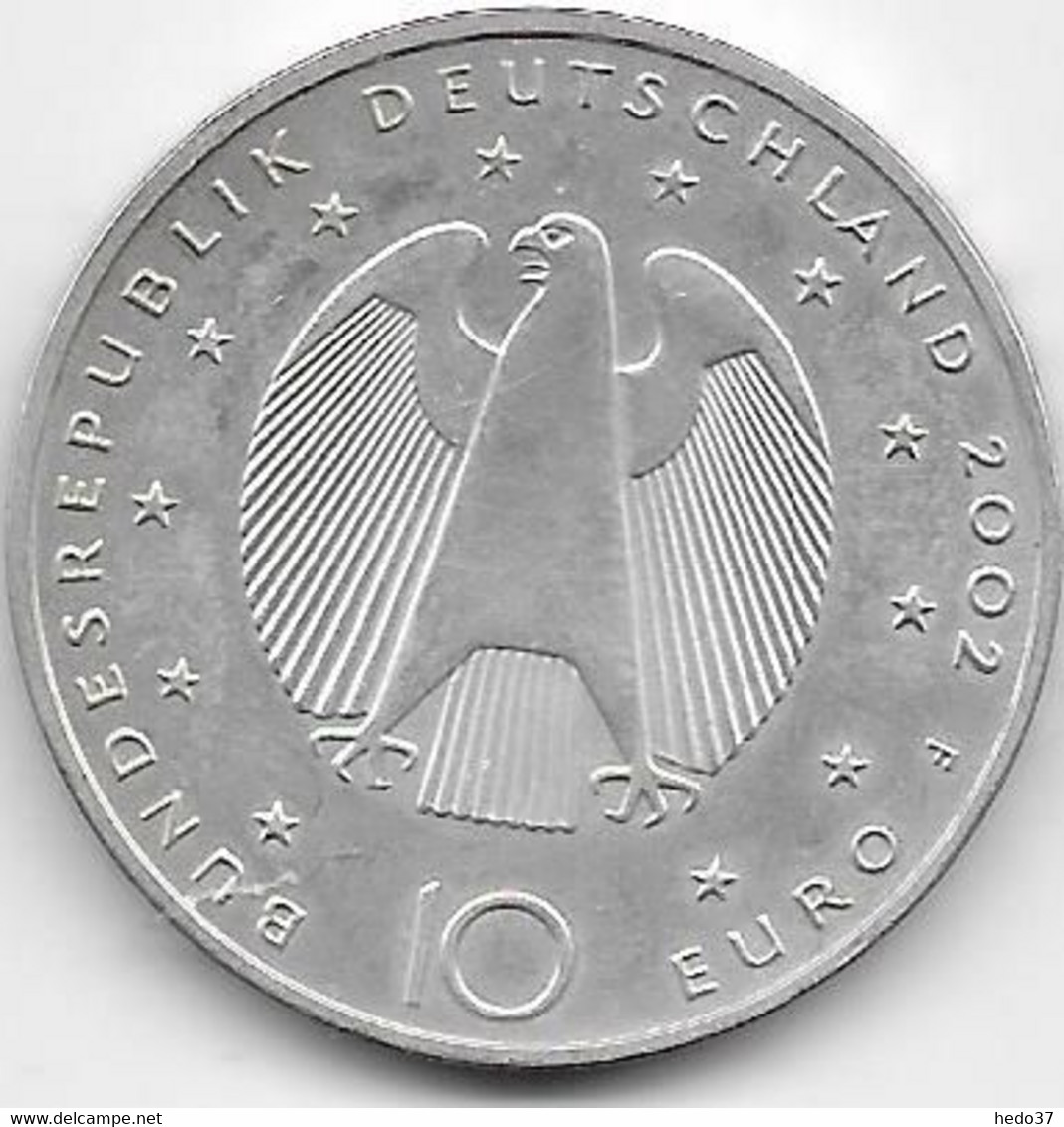 Allemagne - 10 Euro € 2002 - Argent - Herdenkingsmunt