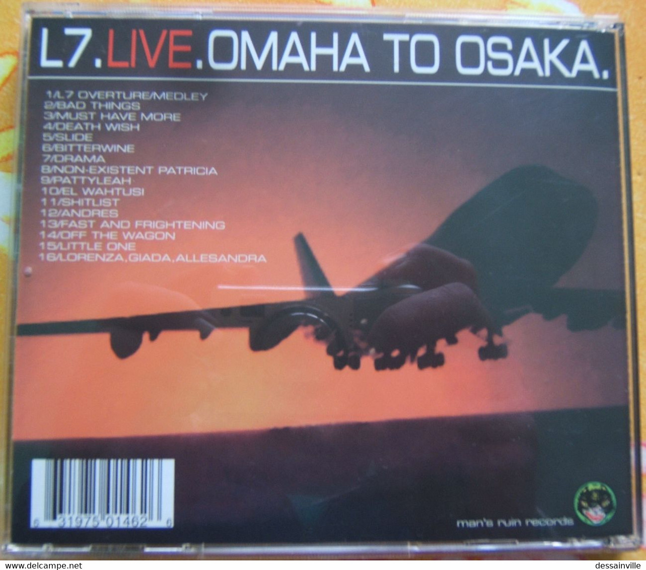 RARE CD De L7 - LIVE OMAHA TO OSAKA - MAN'S RUIN RECORDS - Package KOZIK 98 - Hard Rock & Metal
