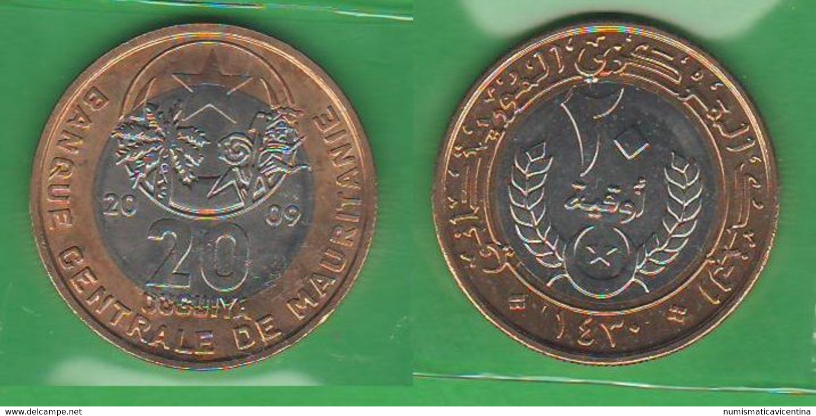 Mauritania 20 Ouguiya 2009 Mauritanie Bimetallic Coin - Mauretanien