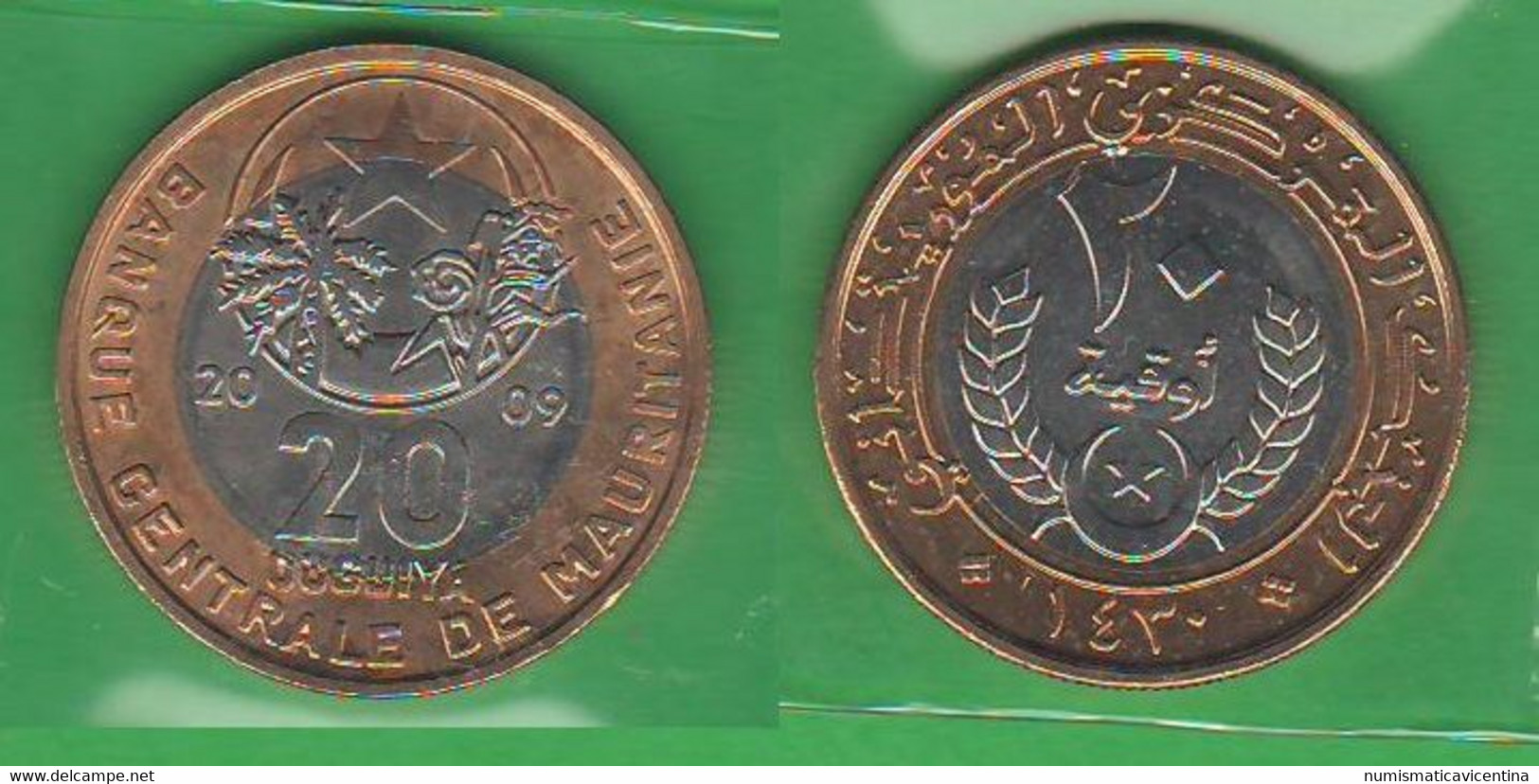 Mauritania 20 Ouguiya 2009 Mauritanie Bimetallic Coin - Mauritanie