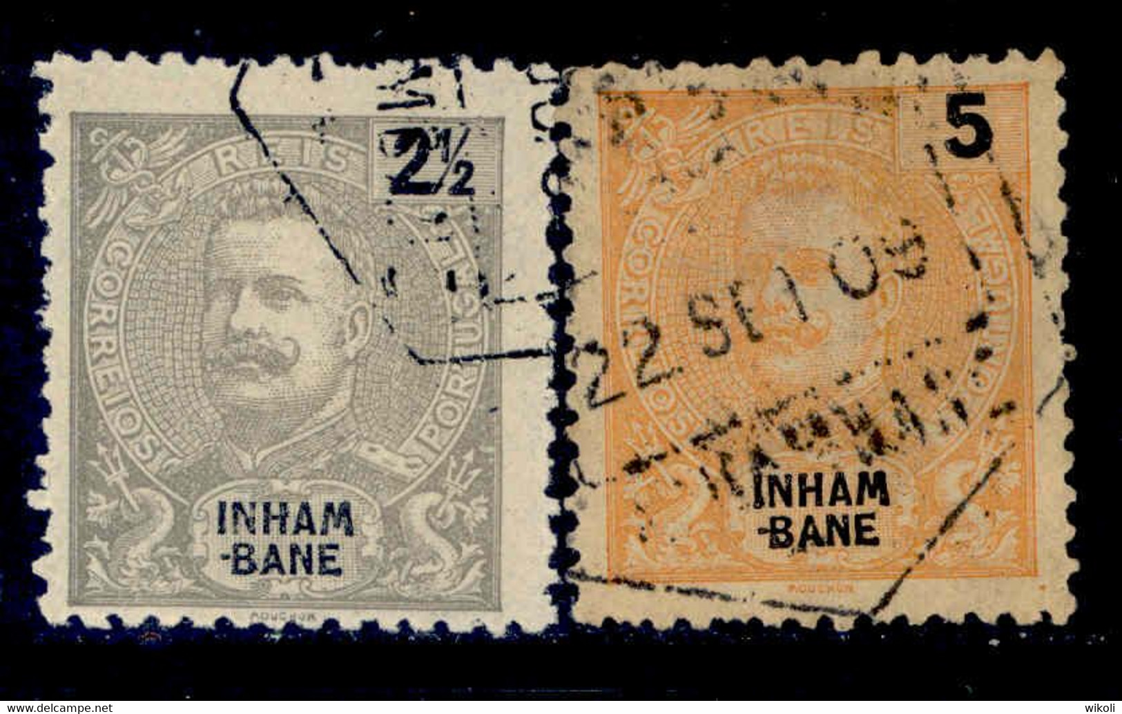 ! ! Inhambane - 1903 D. Carlos 2 1/2 & 5 R - Af. 15 & 16 - Used - Inhambane