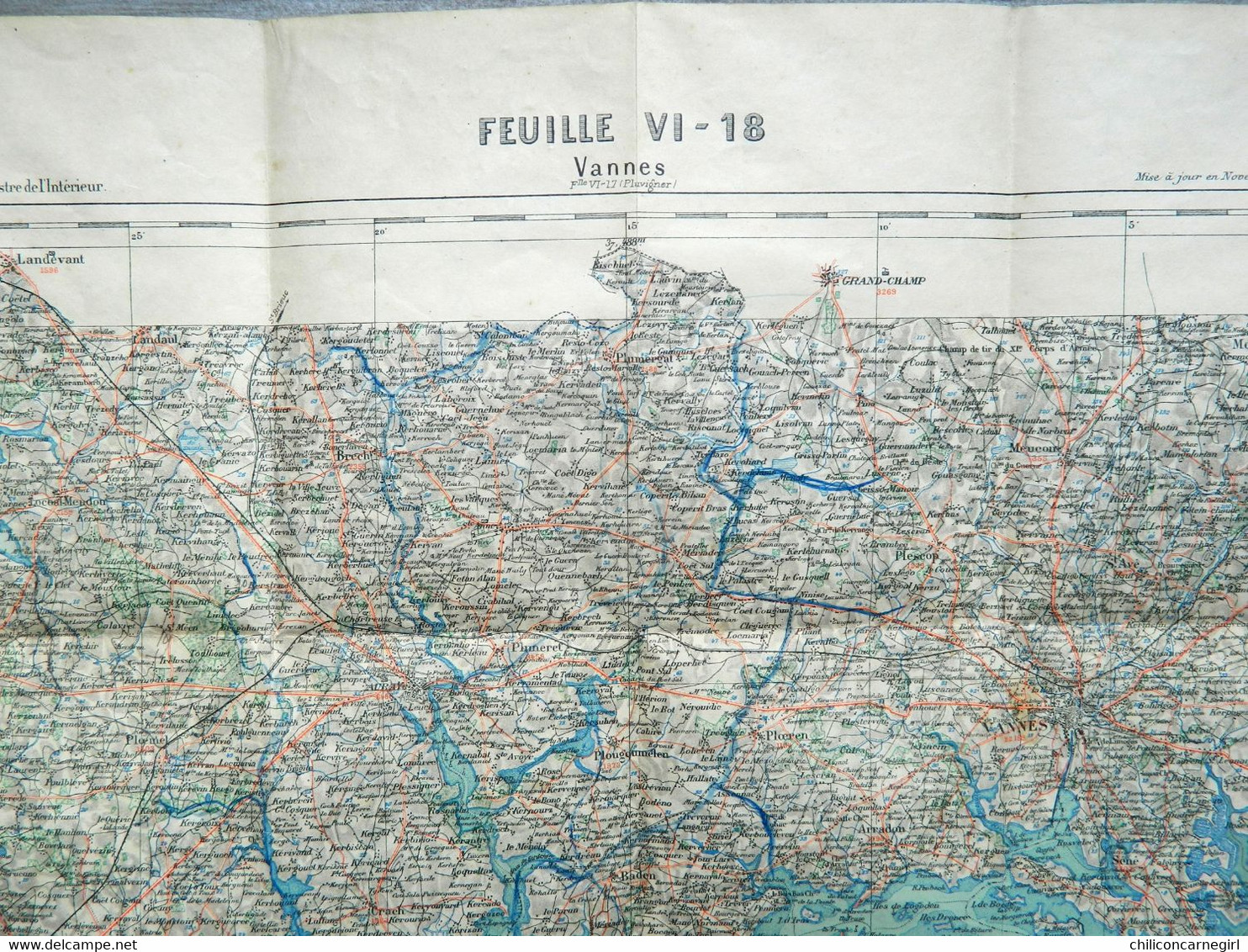 Carte Ministère De L'Intérieur - Echelle 1 : 100 000 - VANNES - Librairie Hachette - Tirage De 1896 - Feuille VI - 18 - Topographical Maps