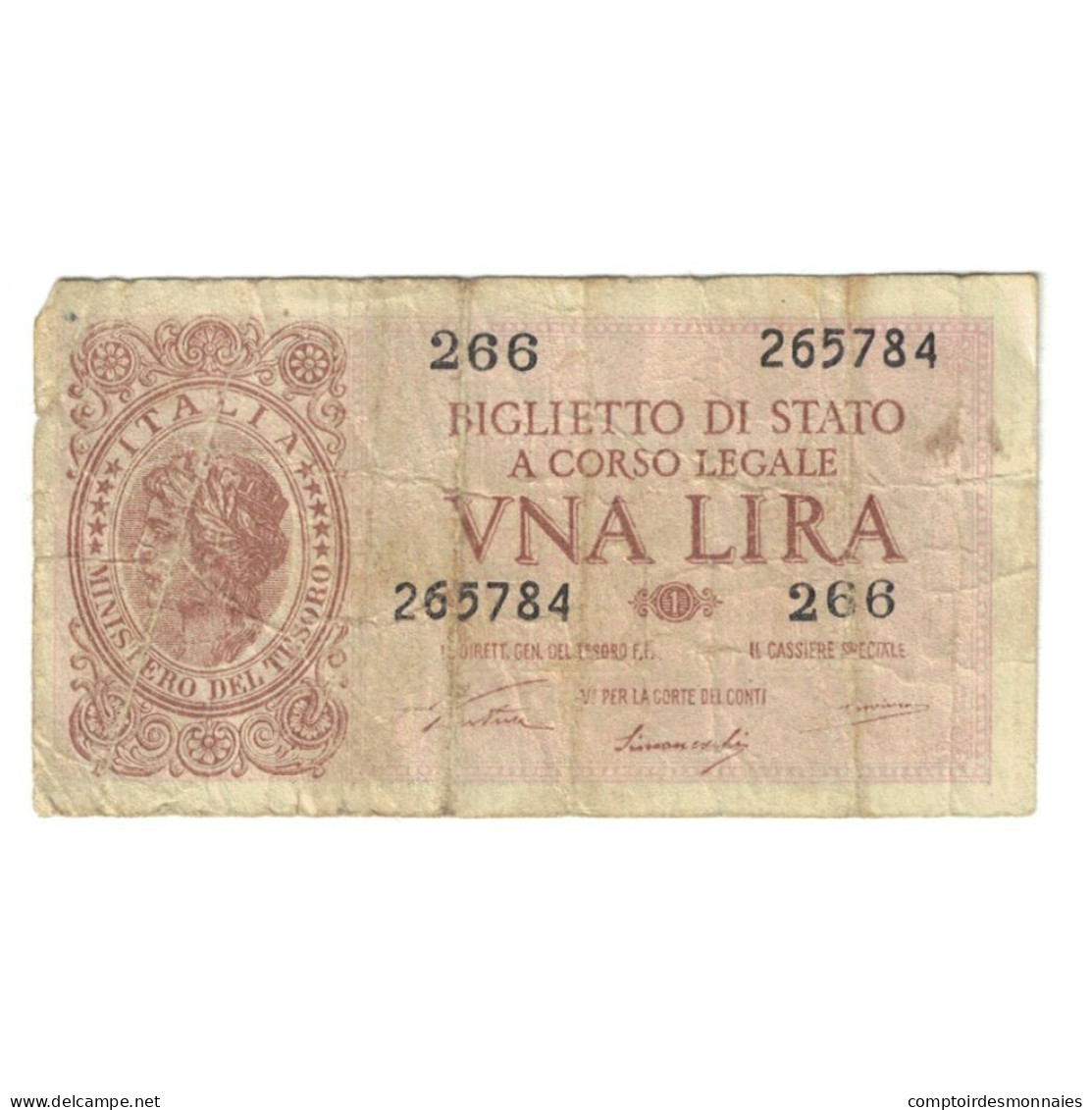 Billet, Italie, 1 Lira, 1944, 1944-11-23, KM:29a, B+ - Regno D'Italia – 1 Lire