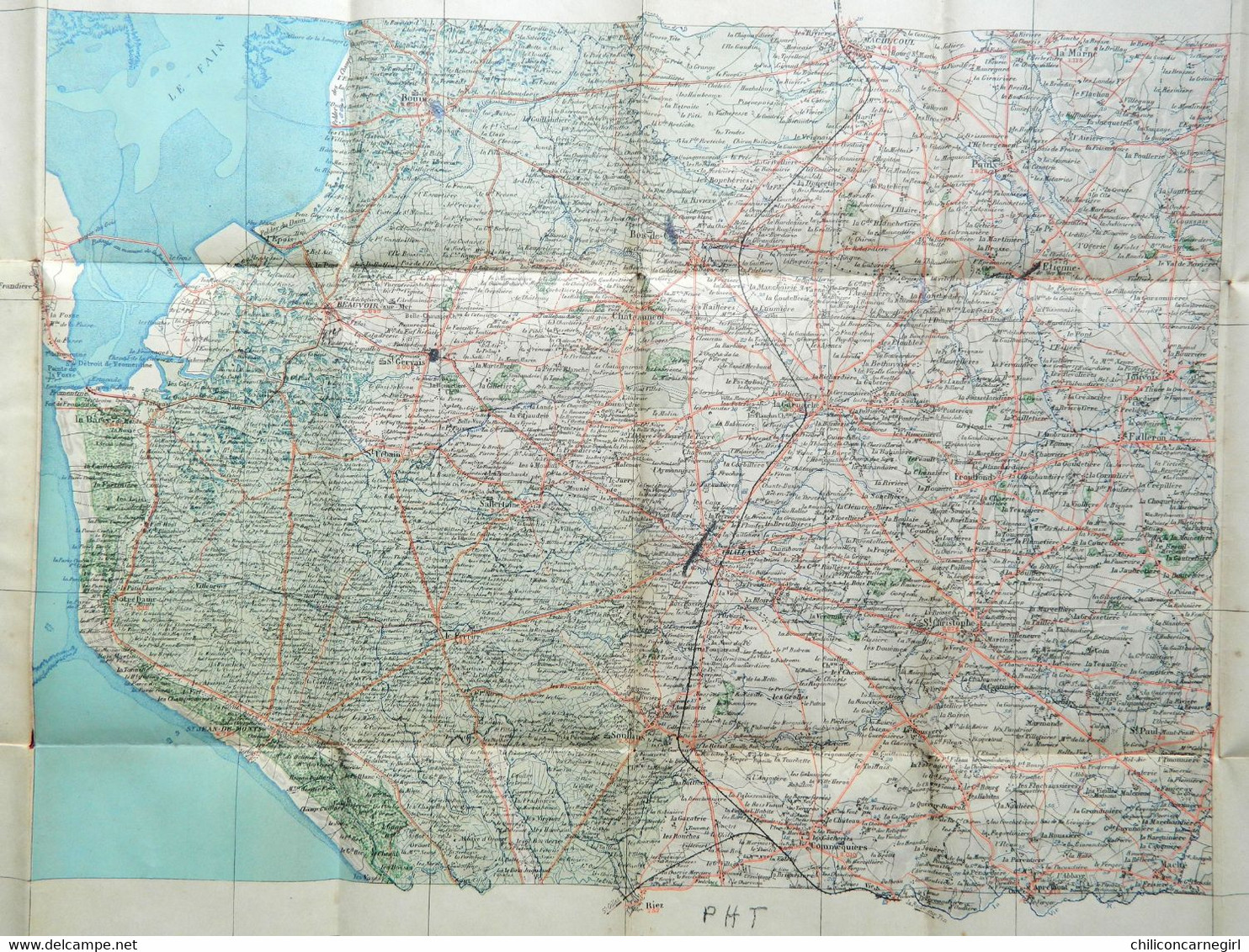 Carte Ministère De L'Intérieur - Echelle 1 : 100 000 - CHALLANS - Librairie Hachette - Tirage 1912 - Feuille VIII - 21 - Cartes Topographiques