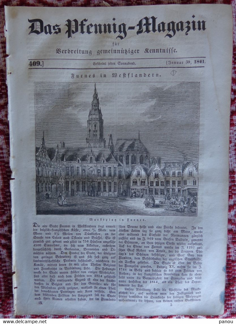 DAS PFENNIG MAGAZIN Nr 409. 30 Januar 1841. Veurne Furnes Westflandern West-Vlaanderen Belgium Belgie - Autres & Non Classés