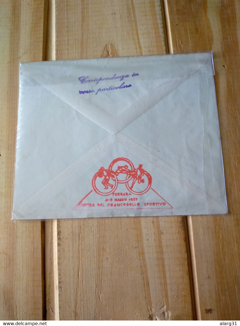 Italia.2 Covers .most Beautiful Sport Stamp 1955.ferrara 1957.sport Stamp Show.san Marino.e7 Reg Letter 2 Pieces.commems - Winter 1956: Cortina D'Ampezzo