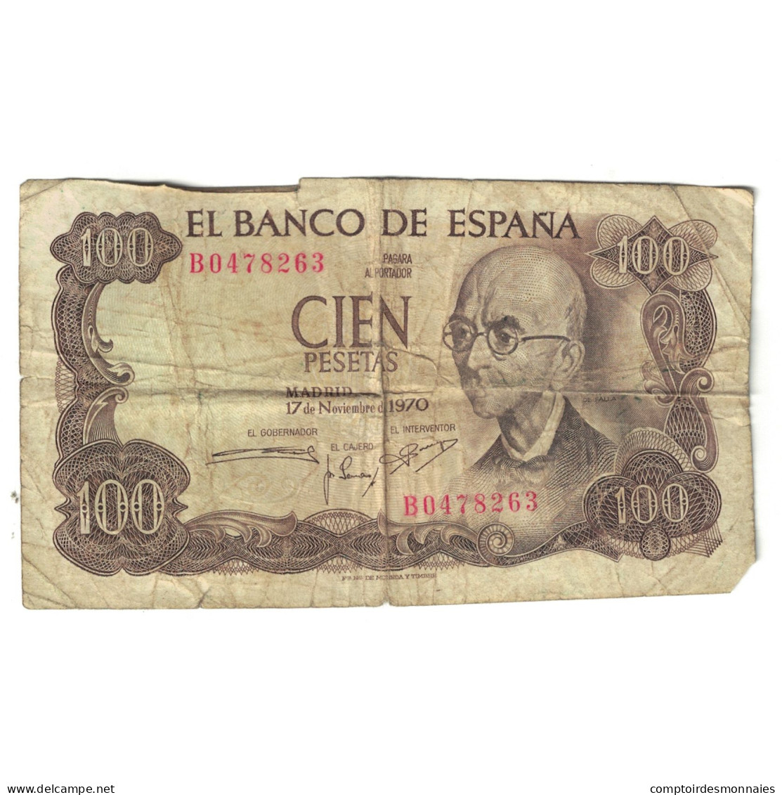 Billet, Espagne, 100 Pesetas, 1970, 1970-11-17, KM:152a, B+ - 100 Pesetas