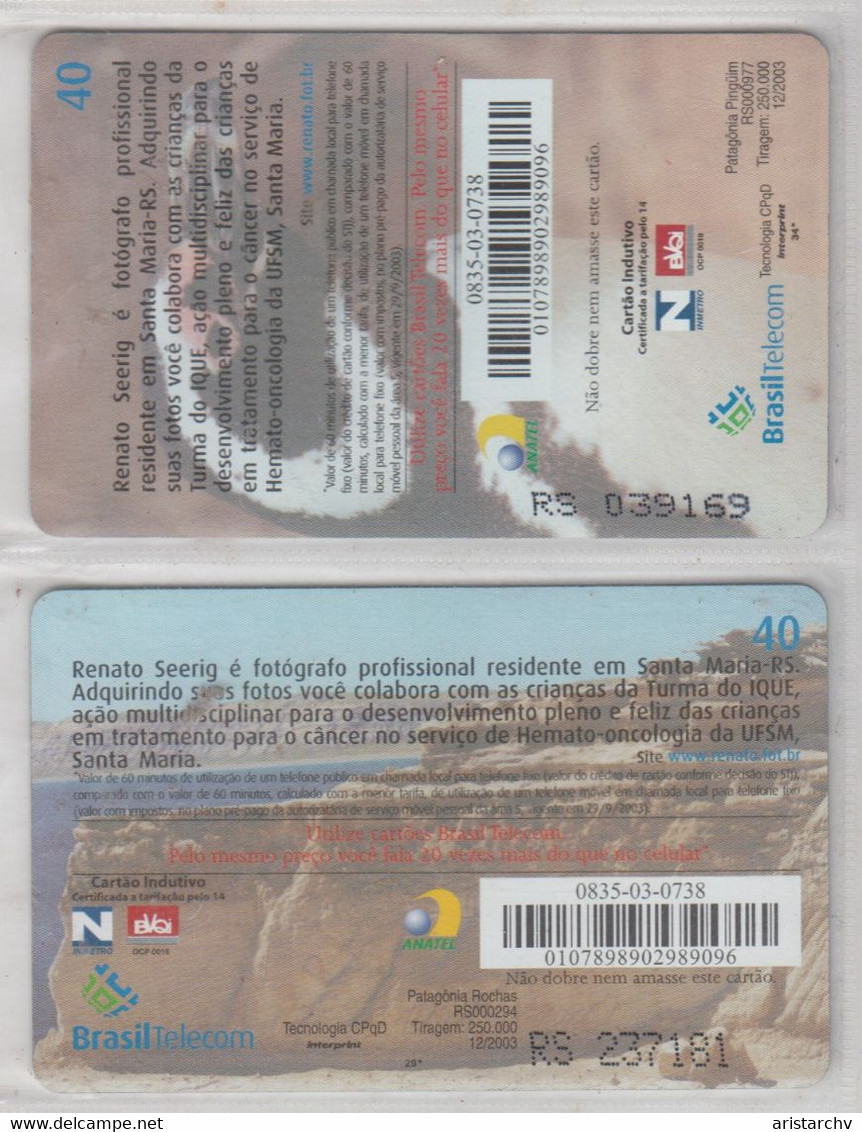 BRASIL 2003 PATAGONIA PENGUIN SET OF 2 CARDS - Pinguins