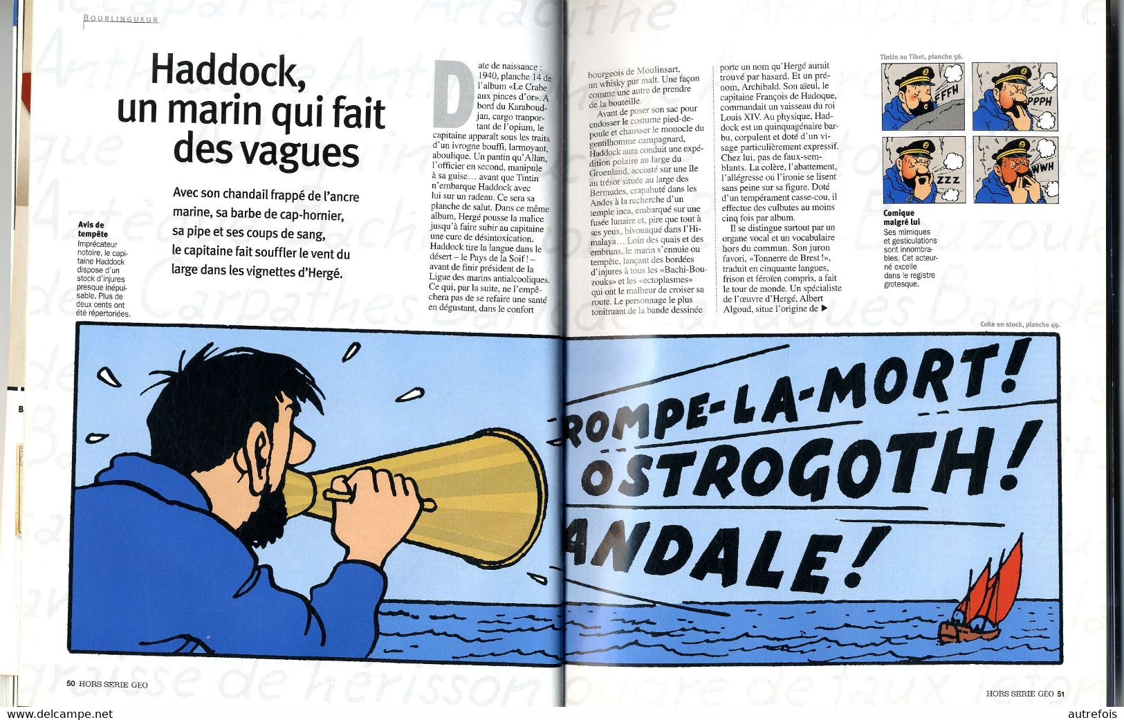 GEO VOYAGE   HORS SERIE LE TOUR DU MONDE DE TINTIN 2000  -  162 PAGES - Hergé