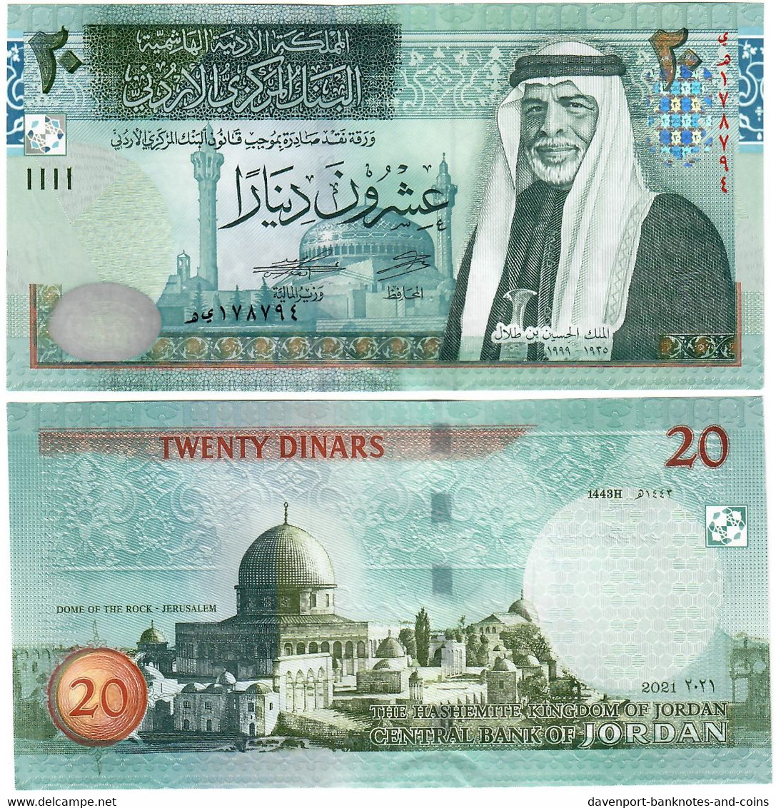 Jordan 20 Dinars 2021 UNC - Jordanien