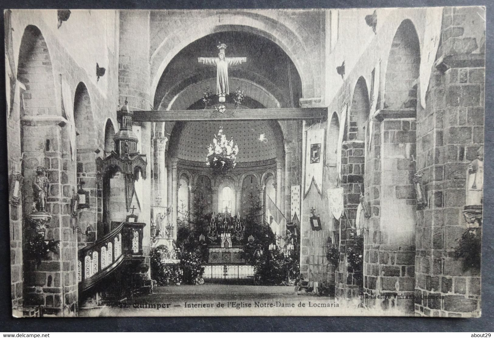 CPA 29 QUIMPER - Intérieur De L'Eglise Notre Dame De Locmaria - Edit. Villard 77 - Réf. J 291 - Quimper
