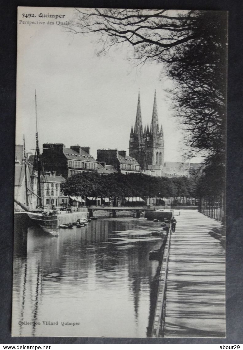 CPA 29 QUIMPER - Perspective Des Quais - Edit. Villard 3492 - Réf. J 292 - Quimper