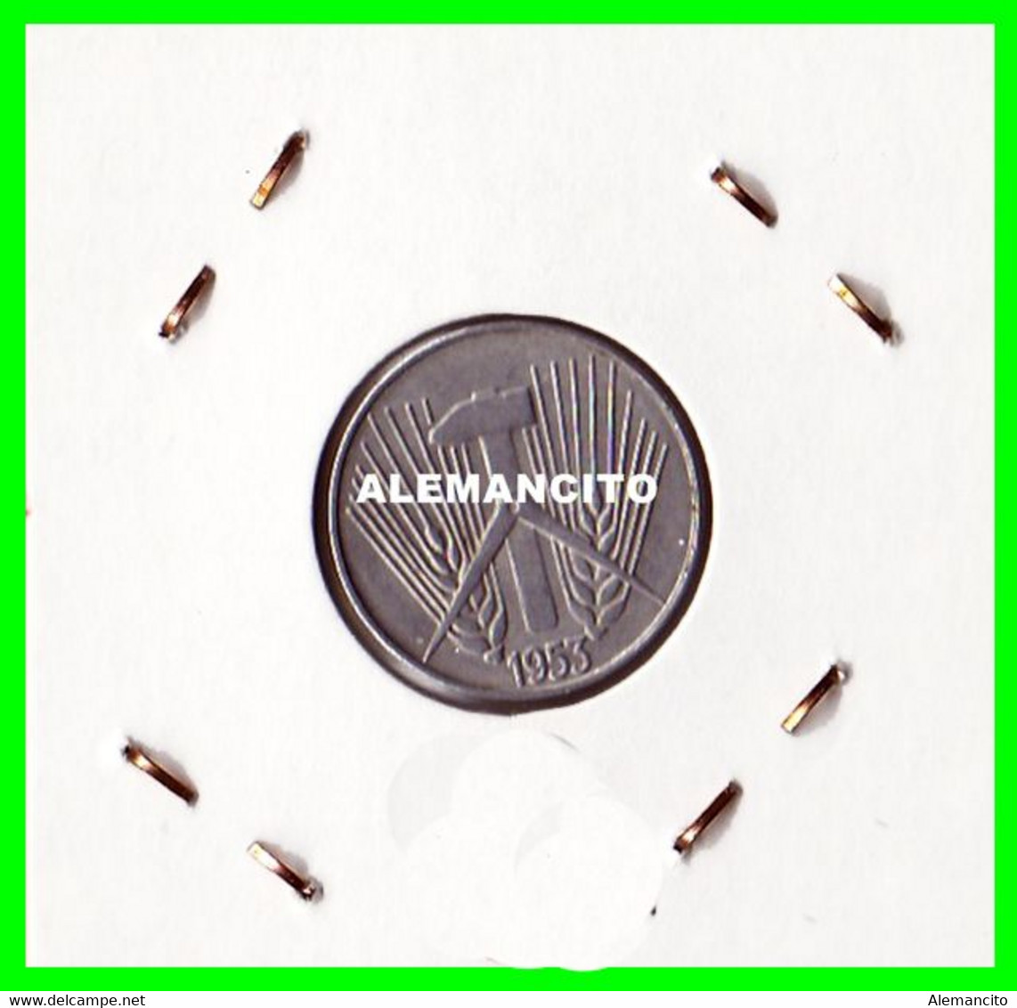 GERMANY REPUBLICA DEMOCRATICA DE ALEMANIA  AÑO 1953 ( DDR ) MONEDAS DE 5 PFENNING CECA-A MONEDA DE 19 Mm EMBLEMA - 5 Pfennig