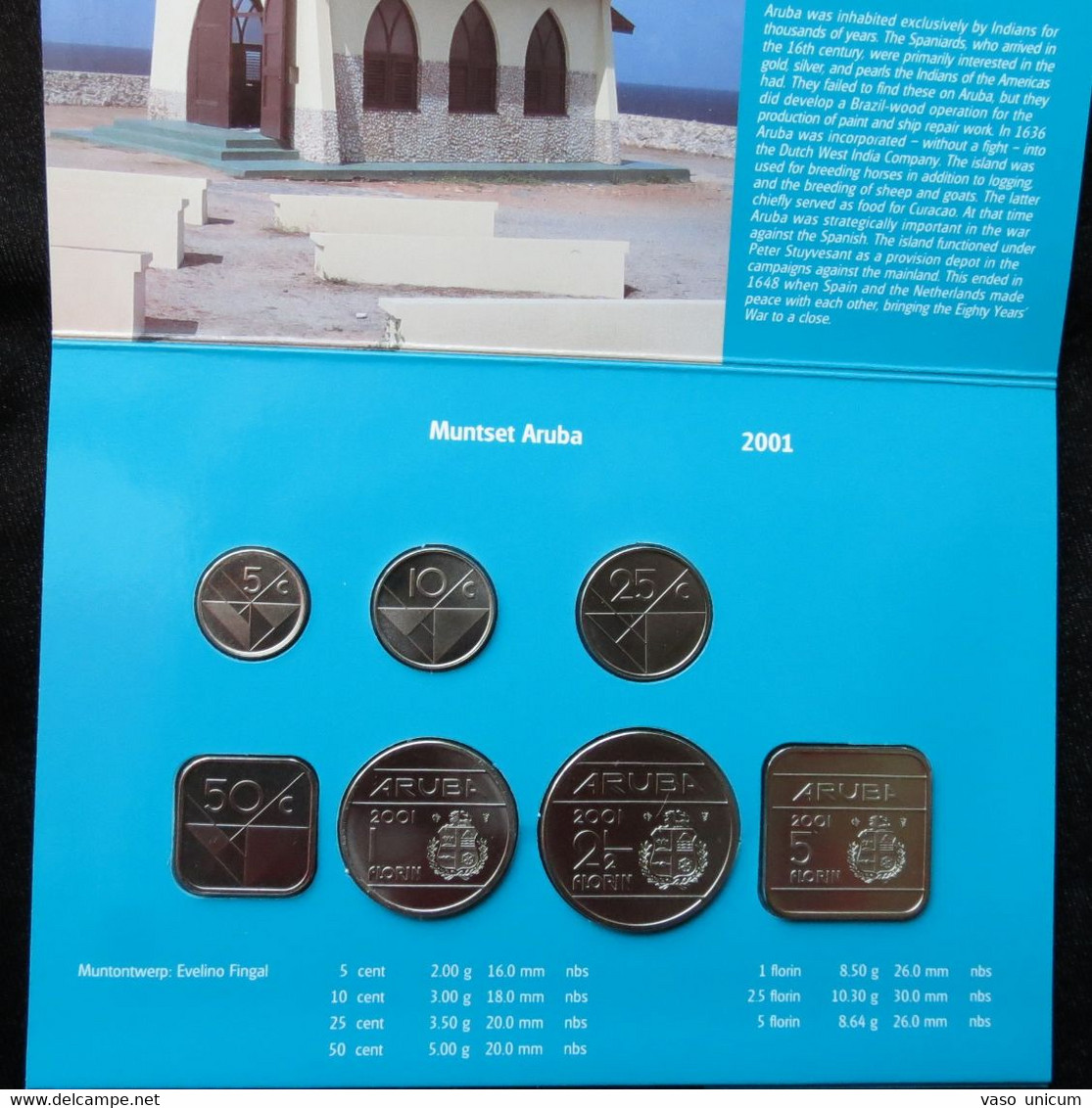 Aruba Set 5 10 25 50 Cents 1 2.1/2 5 Florin 2001 Netherland Antilles - Aruba