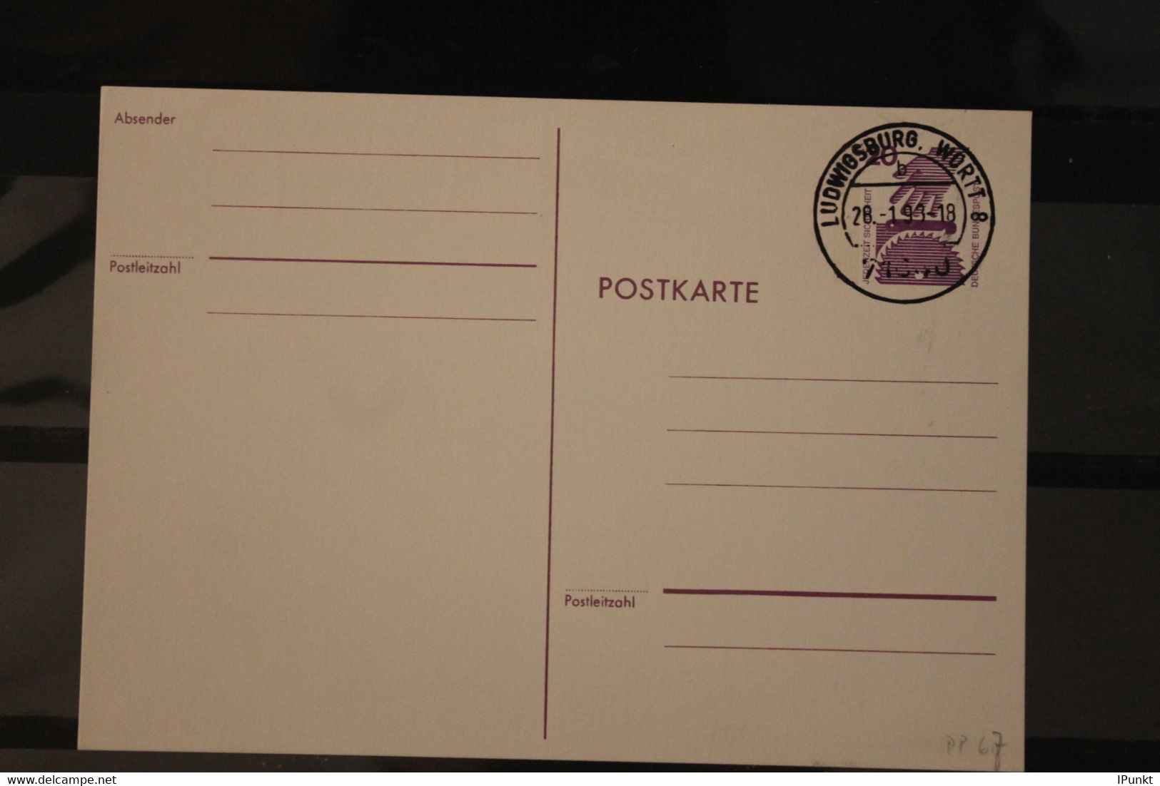 Deutschland, Ganzsache PP 67, Wertstempel Unfallverhütung,gebraucht 1993 - Postales Privados - Usados