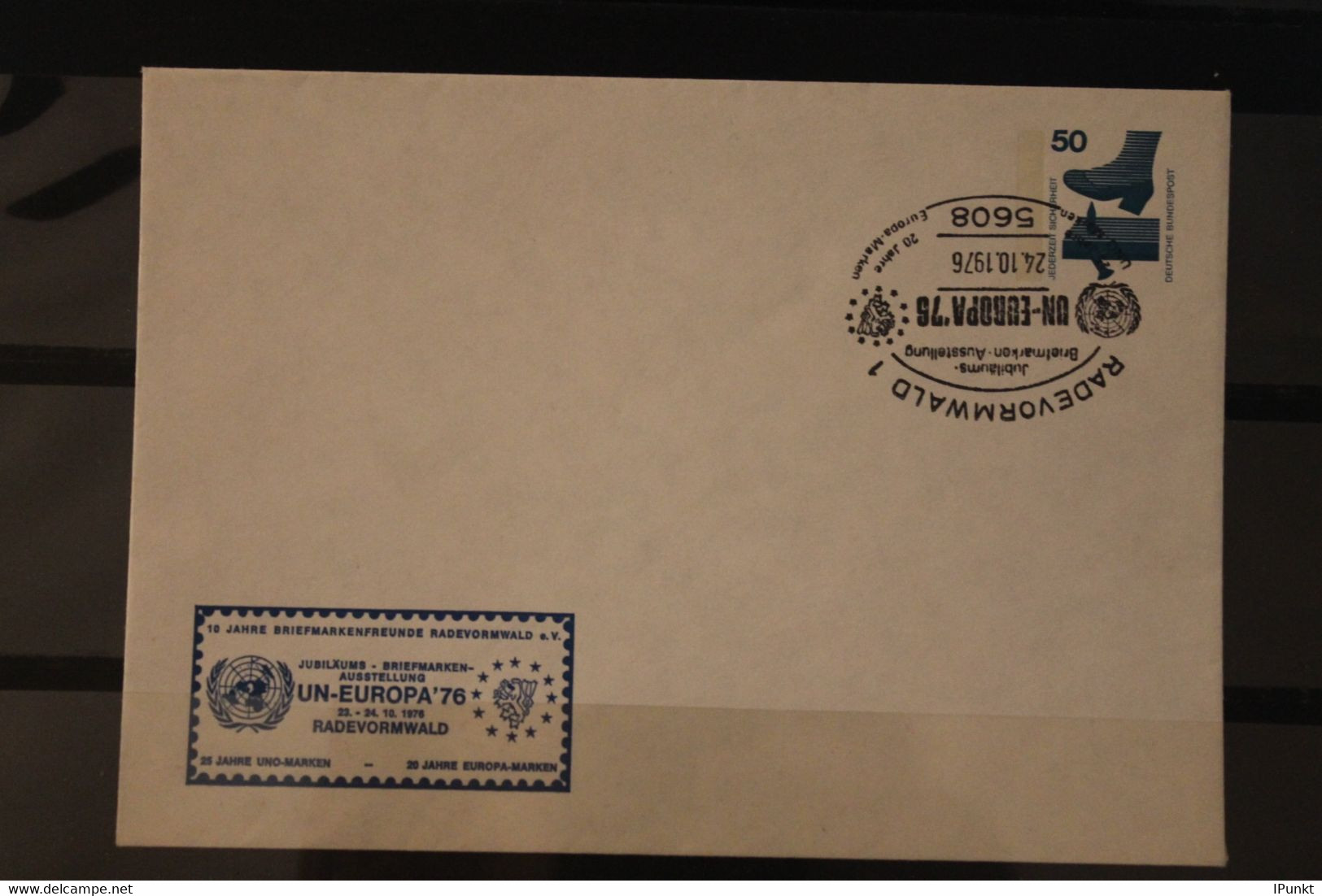 Deutschland, Ganzsache Briefmarkenausstellung UN-Europa '76 Wertstempel Unfallverhütung, SST - Enveloppes Privées - Oblitérées