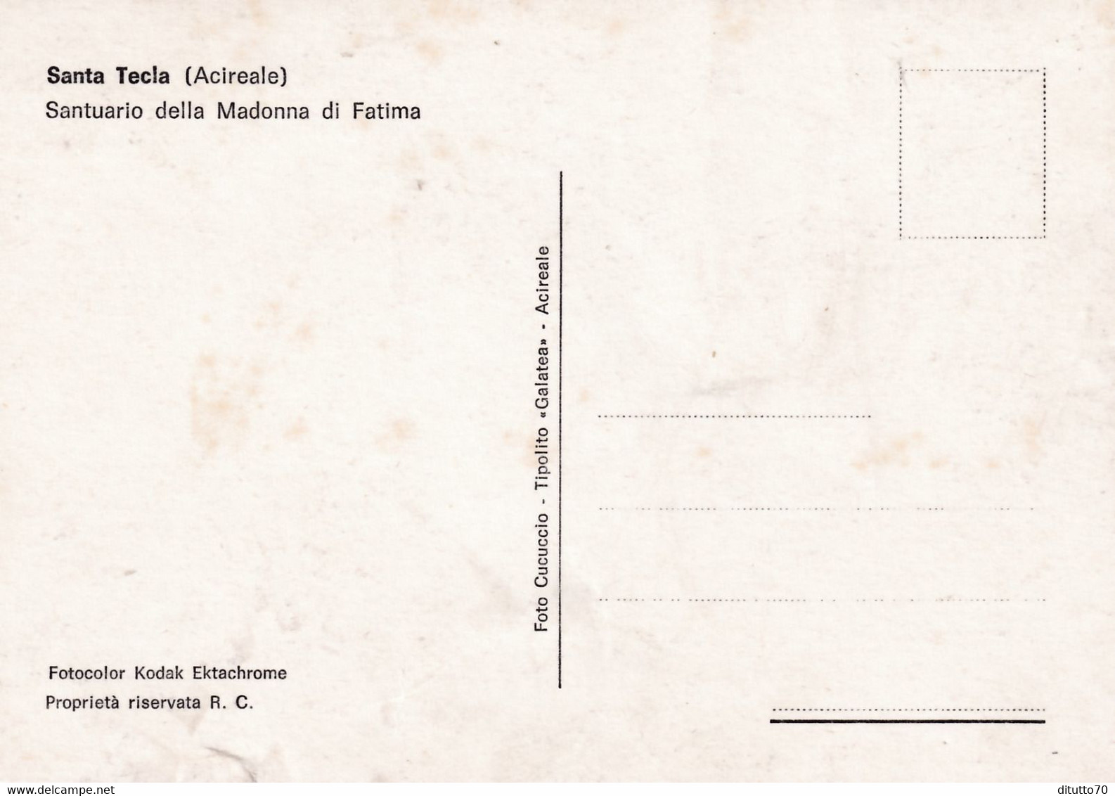 Santa Tecla - Acireale - Santuario Della Madonna Di Fatima - Formato Grande Non Viaggiata – FE390 - Acireale