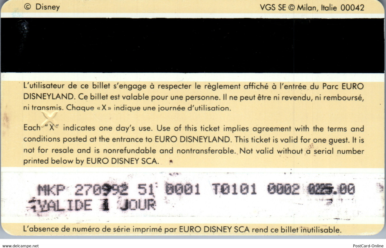 29339 - Frankreich - Euro Disneyland , Passeport - Passaporti  Disney