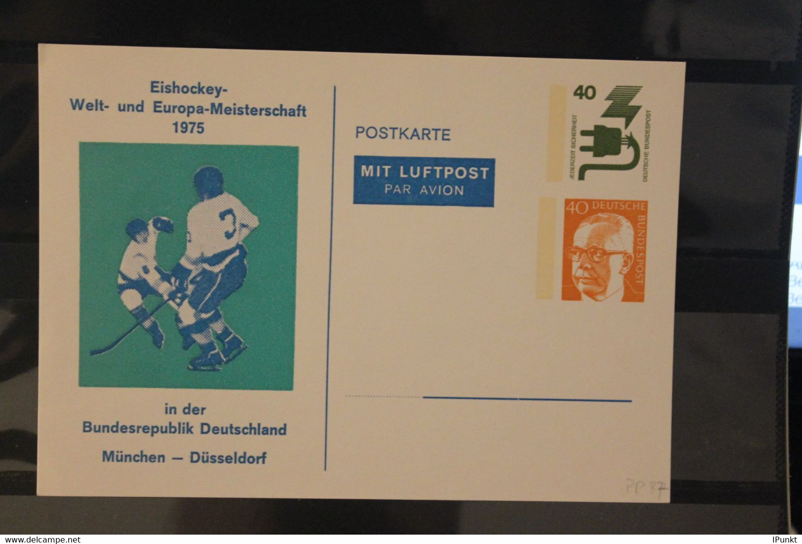 Deutschland 1975, Ganzsache PP 87, Eishockey Welt- Und Europa-Meisterschaft 1975, Ungebraucht - Private Postcards - Mint