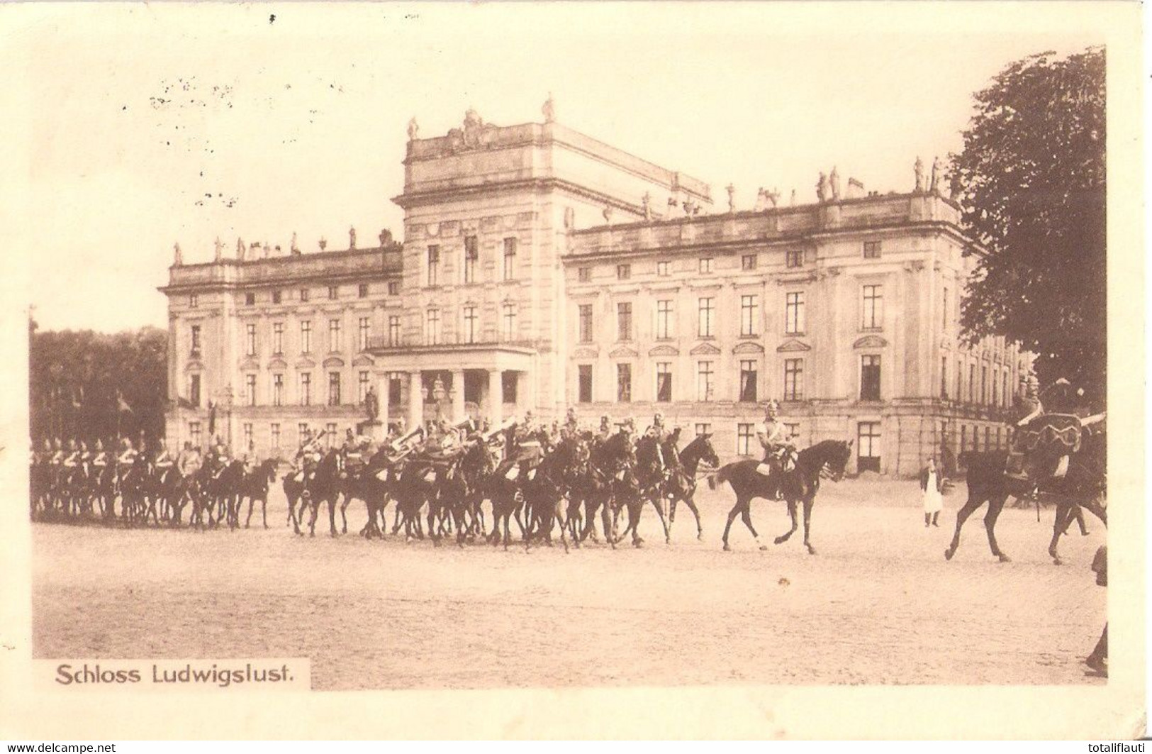 LUDWIGSLUST Schloss Mit Kavallerie Dragoner Regiment 14 Autograf Conrad Von Bülow Gelaufen 2.11.1913 - Ludwigslust