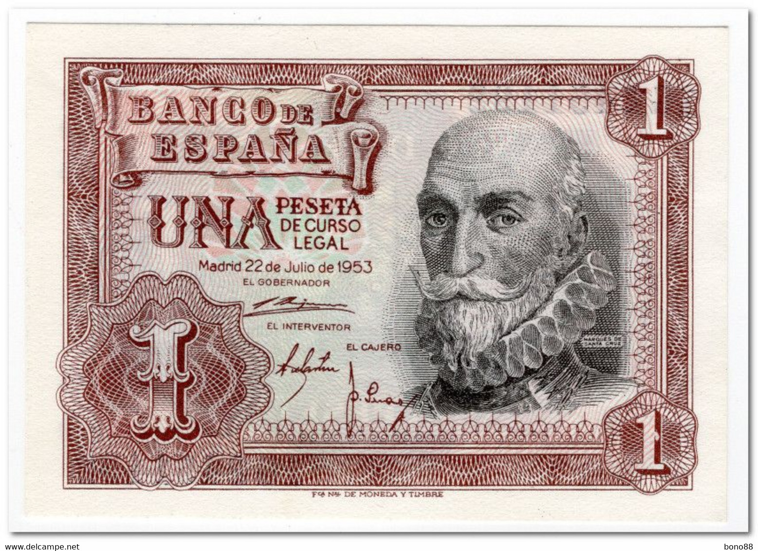 SPAIN,1 PESETA,1953,P.144,UNC - Haiti