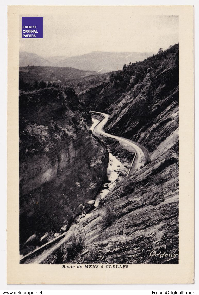 TBE - Route De Mens à Clelles - Isère CP 1940s Ed. Oddoux Grenoble Dauphiné Carte Postale A42-84 - Clelles