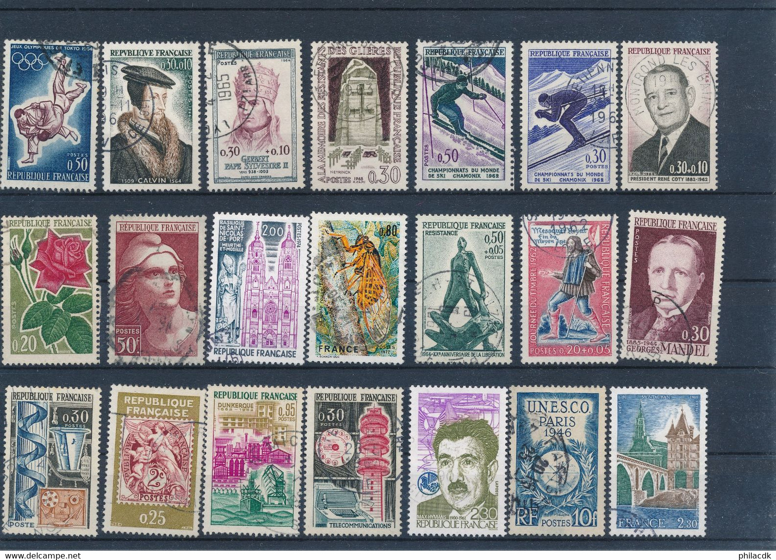 FRANCE - 39 SCANNS + DE 740 TIMBRES DONT CLASSIQUES + 1 LETTRE CLASSIQUE - COTE MINI CLASSIQUES : 1612€