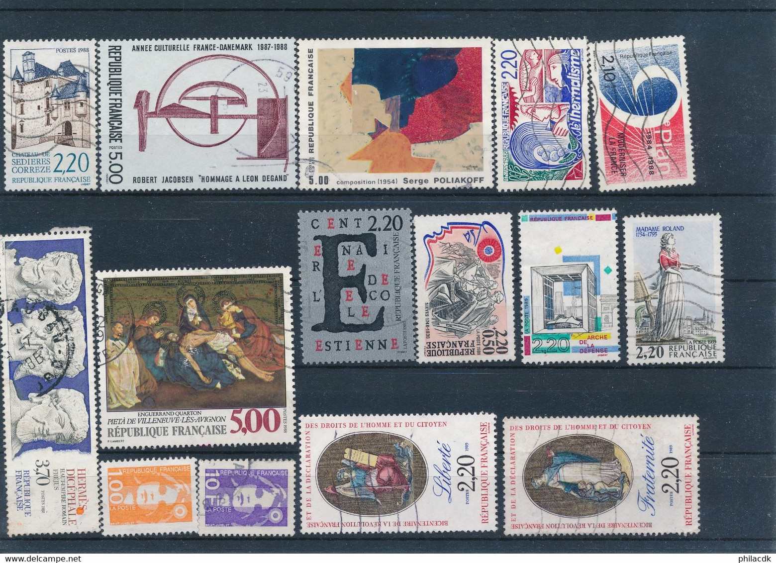 FRANCE - 39 SCANNS + DE 740 TIMBRES DONT CLASSIQUES + 1 LETTRE CLASSIQUE - COTE MINI CLASSIQUES : 1612€