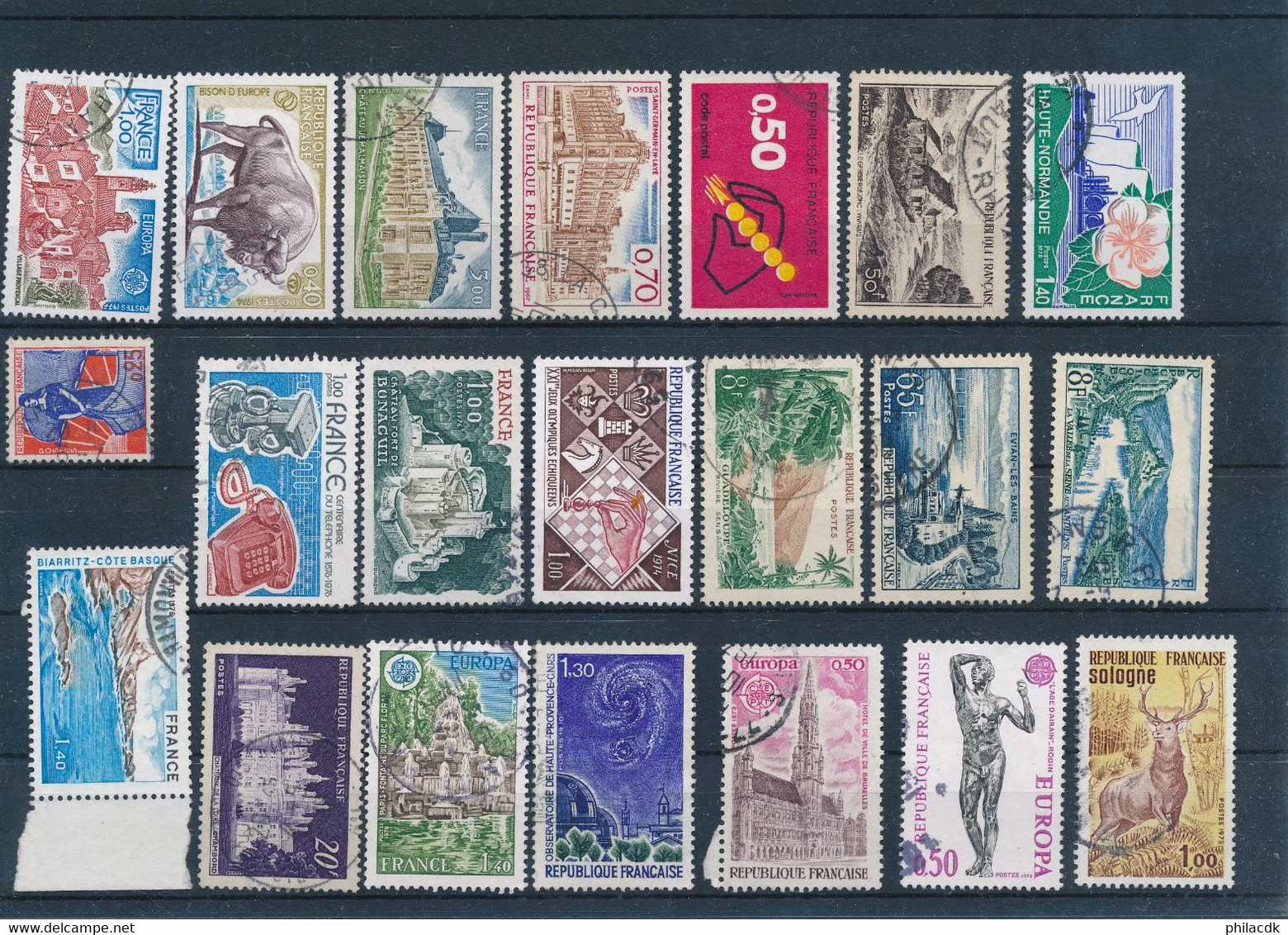 FRANCE - 39 SCANNS + DE 740 TIMBRES DONT CLASSIQUES + 1 LETTRE CLASSIQUE - COTE MINI CLASSIQUES : 1612€