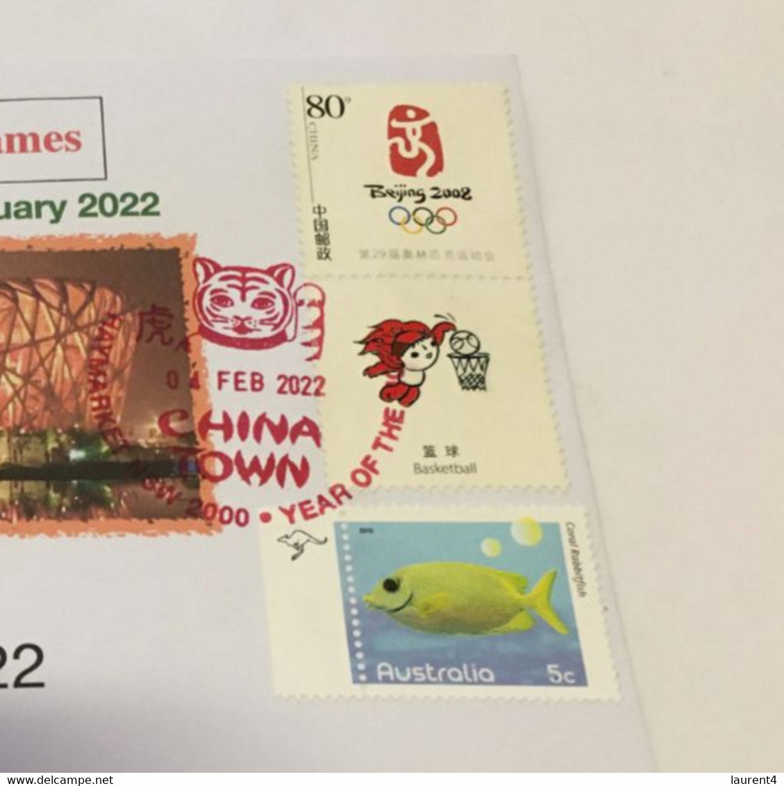 (3 F 27) (Australia) China XXIV Winter Olympics Games Opening Ceremony (4 February 2022) With China Olympic + OZ Stamp - Winter 2022: Peking