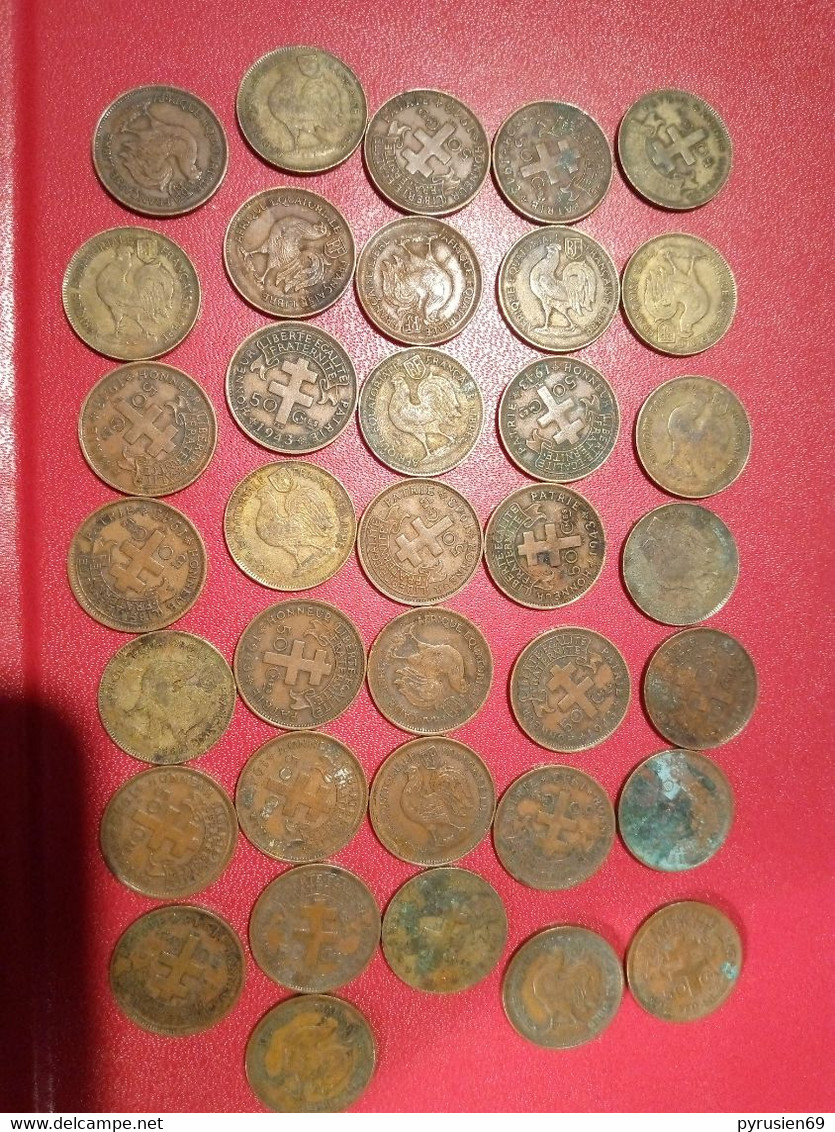 Lot De 36 Monnaies Coloniales AOF France Libre 1943/44 - Autres & Non Classés