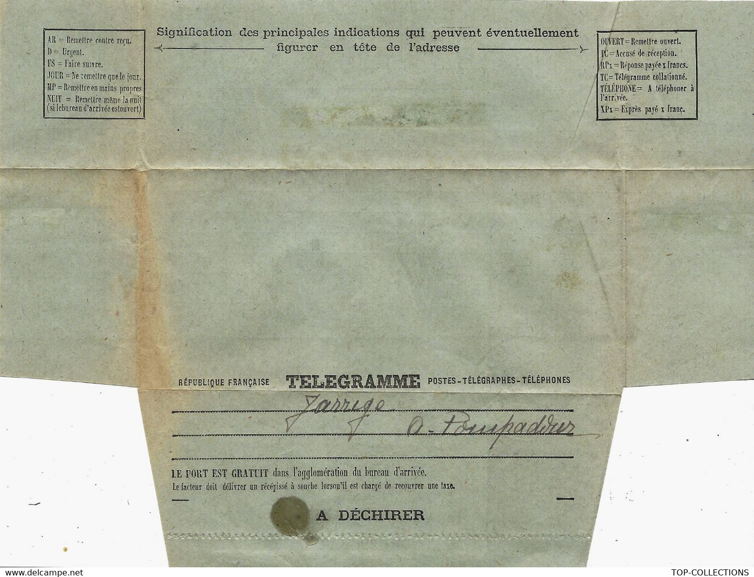 LOT DE 6 TELEGRAMMES d'Alger pour Arnac  Pompadour Corrèze circa  1949 1950 à 1956  VOIR SCANS