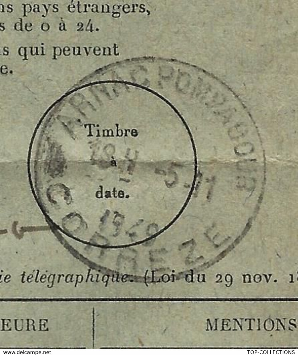 LOT DE 6 TELEGRAMMES d'Alger pour Arnac  Pompadour Corrèze circa  1949 1950 à 1956  VOIR SCANS