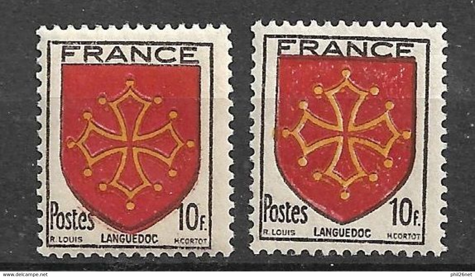 France   N° 603 Et 603  Petite Variété  Cadre Décalé  Neufs  * * /*  B/TB Voir Scans   - Ungebraucht