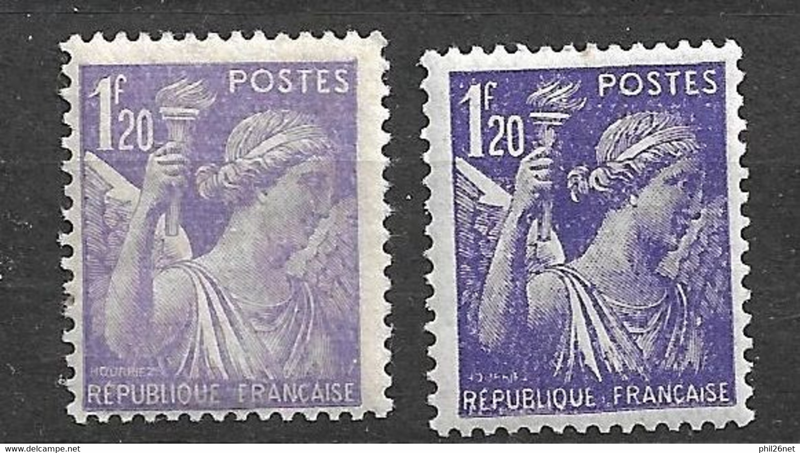 France N° 651 Mauve Et 651 Violet Neufs  * *  B/TB Voir Scans   - Unused Stamps