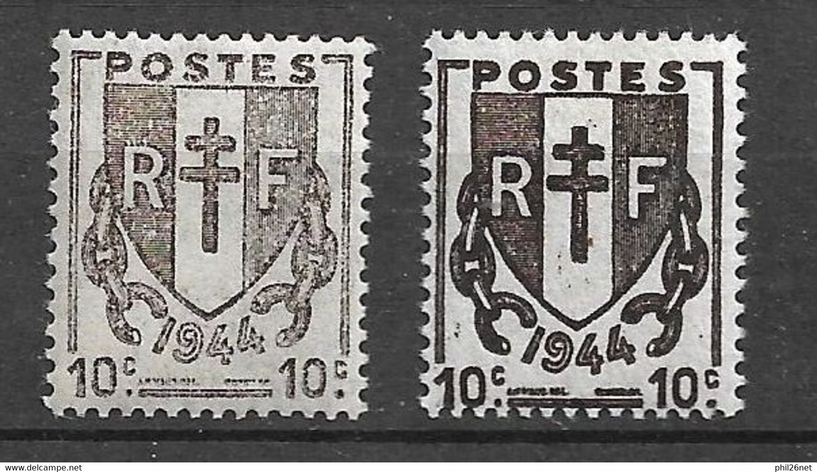 France N° 670 Brun Noir Et Brun Clair Neufs  * *  B/TB Voir Scans   - Unused Stamps