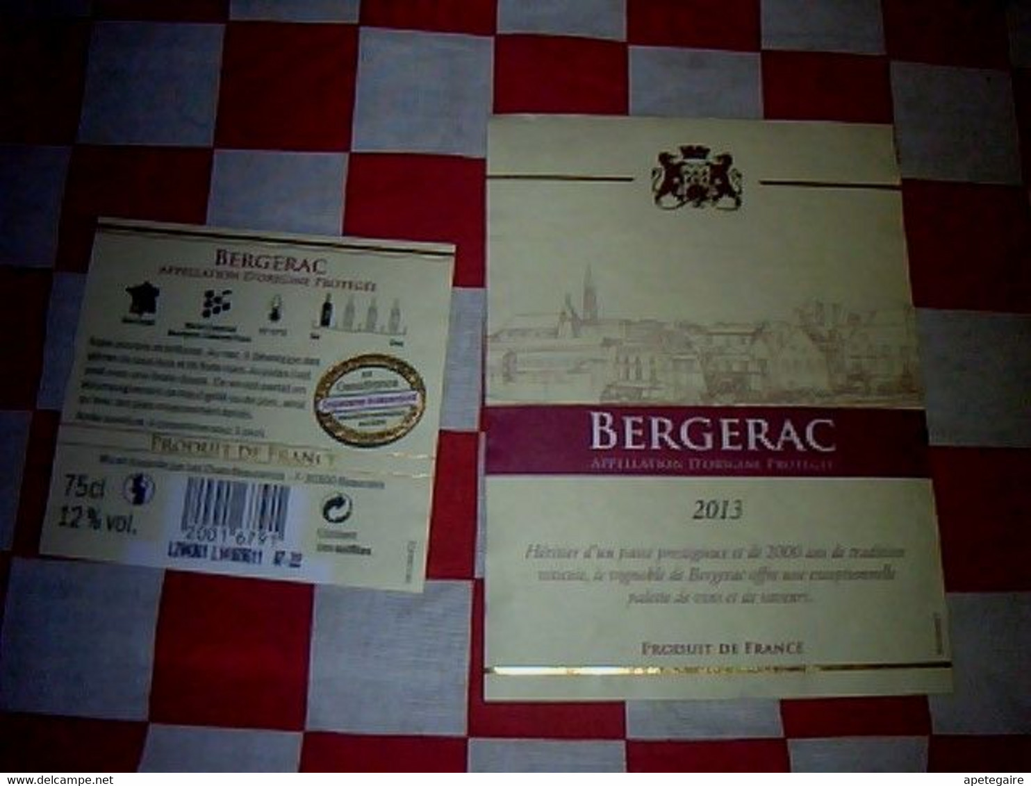 Étiquette De Vin Bergerac  Millésime 2013 Les Chais Beaucairois à Beaucaire - Bergerac