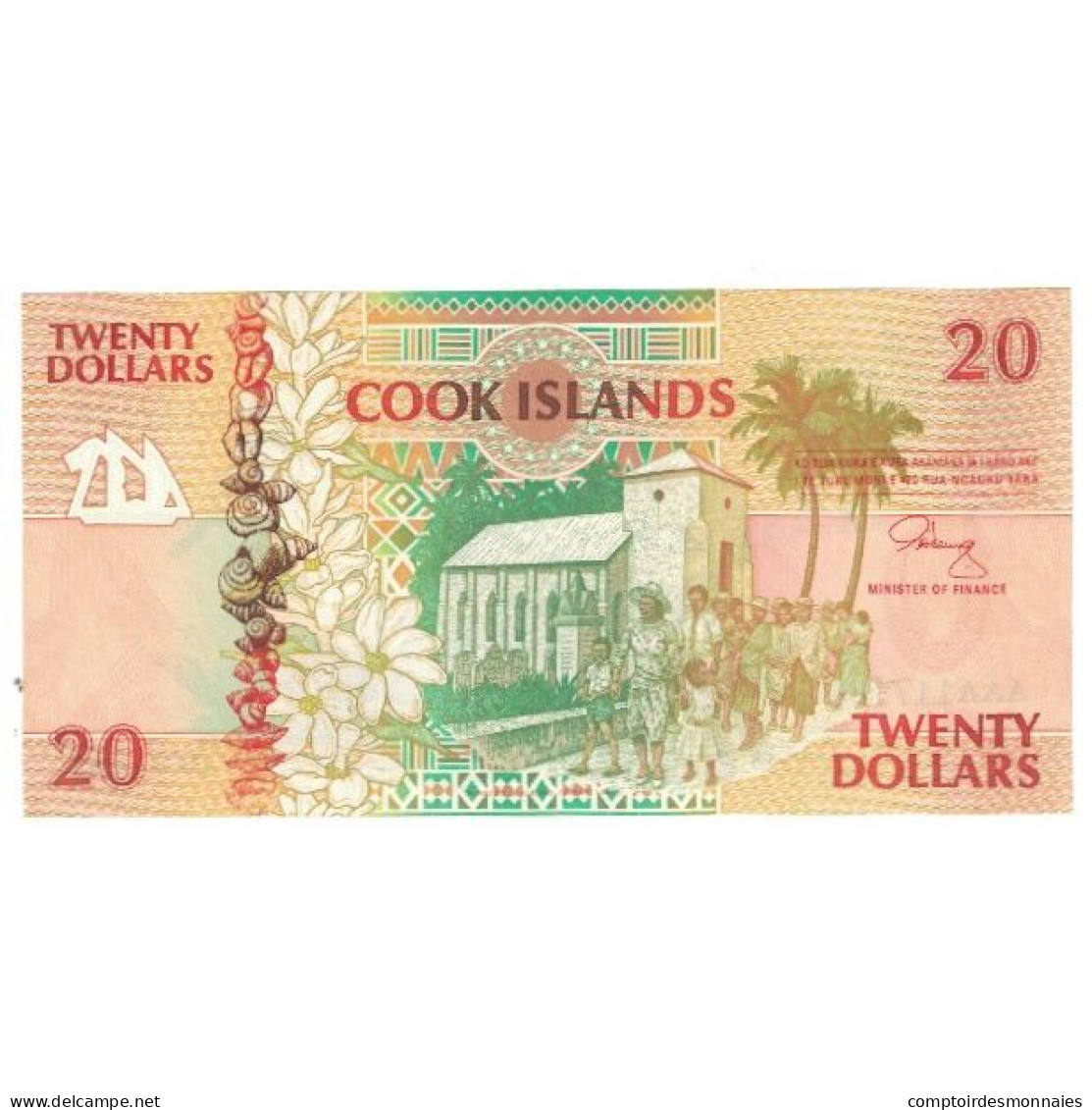 Billet, Îles Cook, 20 Dollars, KM:9a, NEUF - Cook Islands