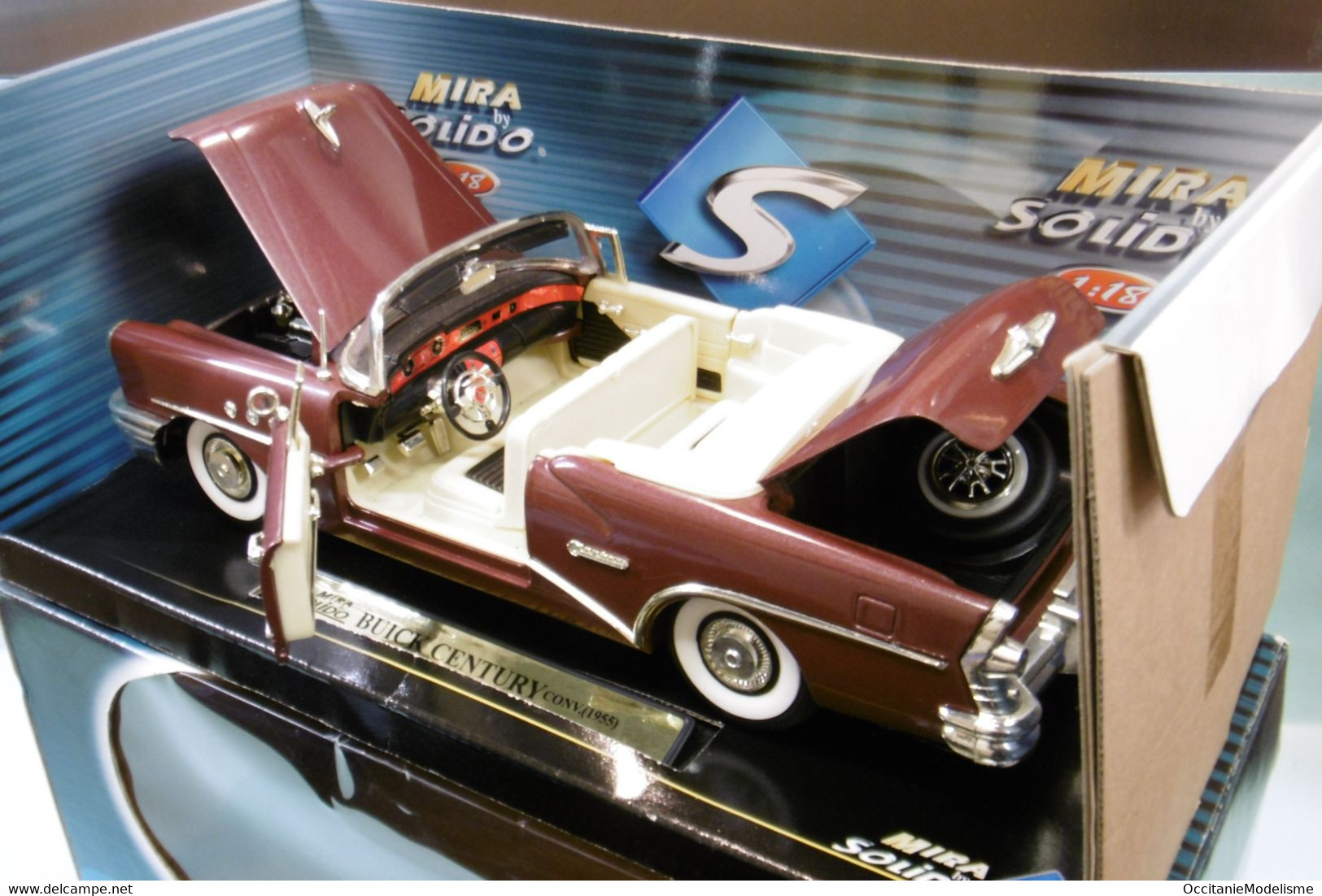 Solido / Mira - BUICK CENTURY 1955 Convertible Marron Métallisé Réf. 8086 BO 1/18 - Solido