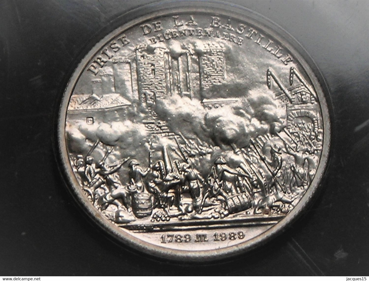 Médaille " ESSAI" En ARGENT Sur Bicentenaire De La Révolution Française :prise De La Bastille FDC - Other & Unclassified