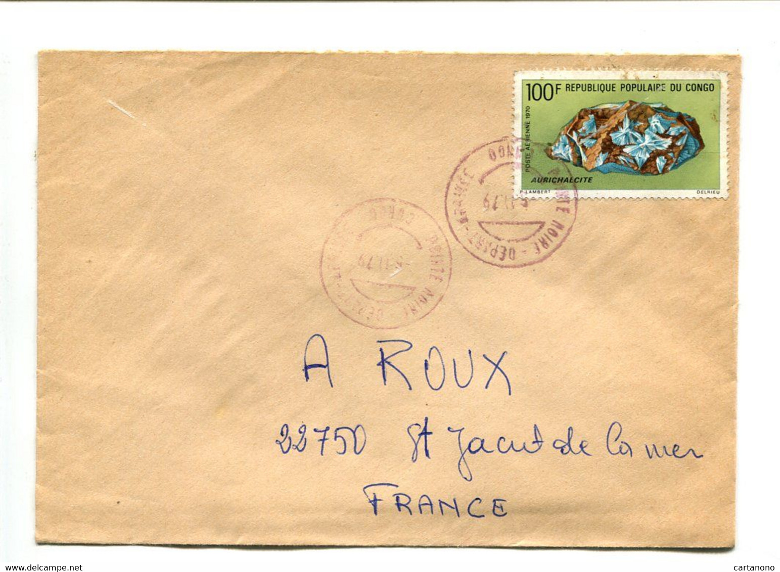 CONGO1979 - Affranchissement Sur Lettre (cachet Rouge) - Minéraux - Mineralien