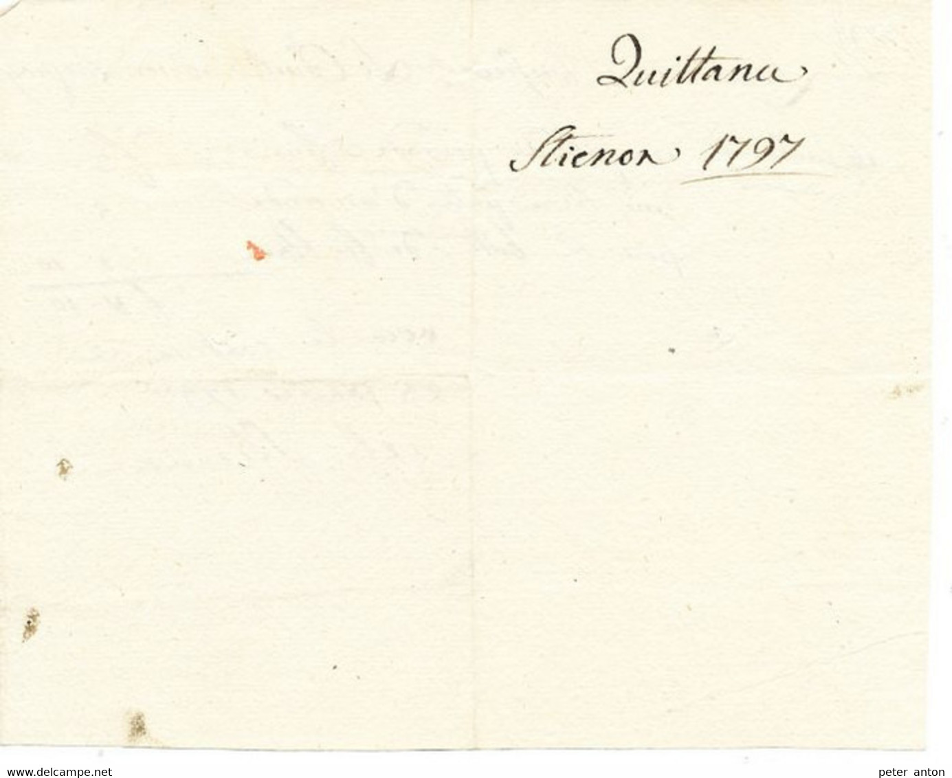 Facture De Cosmétiques Pour Le Comte Adrien De Lannoy  Par Stiennon Parfumeur Janvier 1797 - ... - 1799
