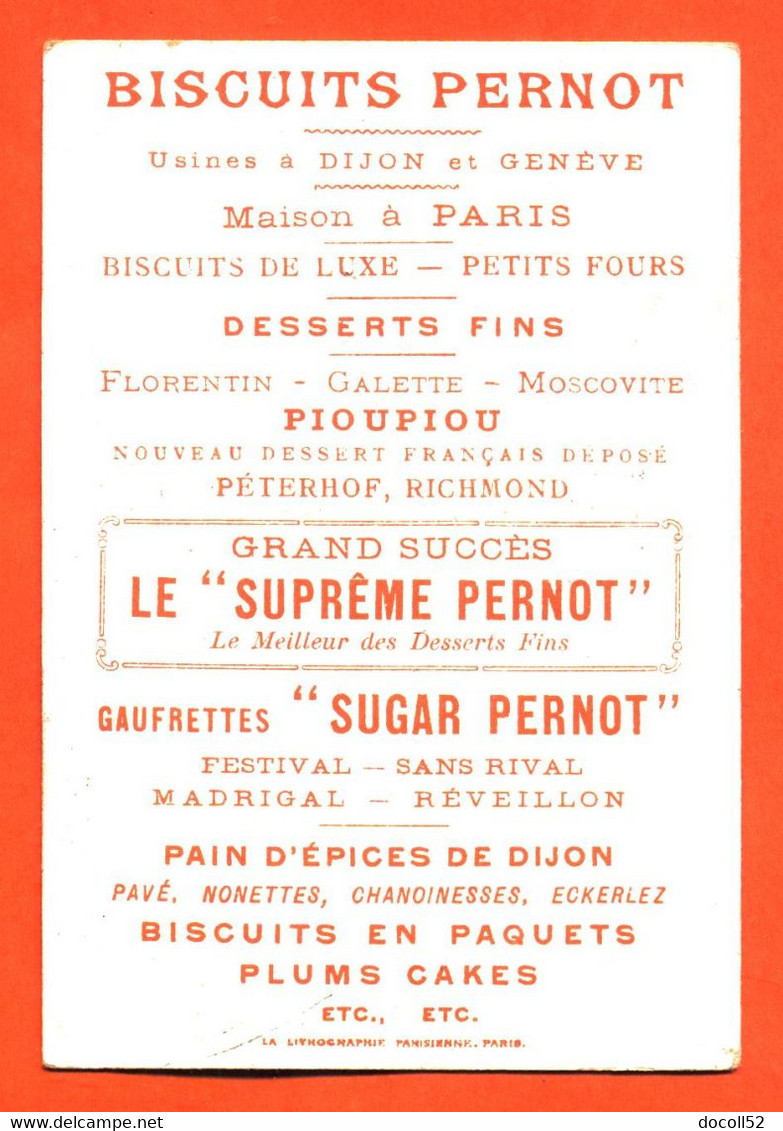 Chromo Série Alphabet Biscuits Pernot à Dijon Lettre R " Russe , Roses , Ruines , Roue " 2 Scans - Pernot