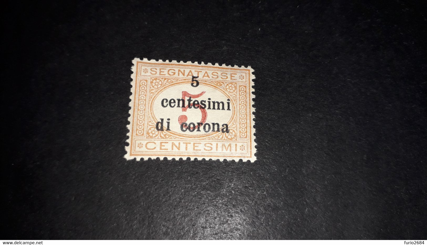 01AL39 TERRE REDENTI EMISSIONI GENERALI 1919 SEGNATASSE D'ITALIA SOPRASTAMPATO 5 CENT. SU 5 CENT. "X" - Otros & Sin Clasificación