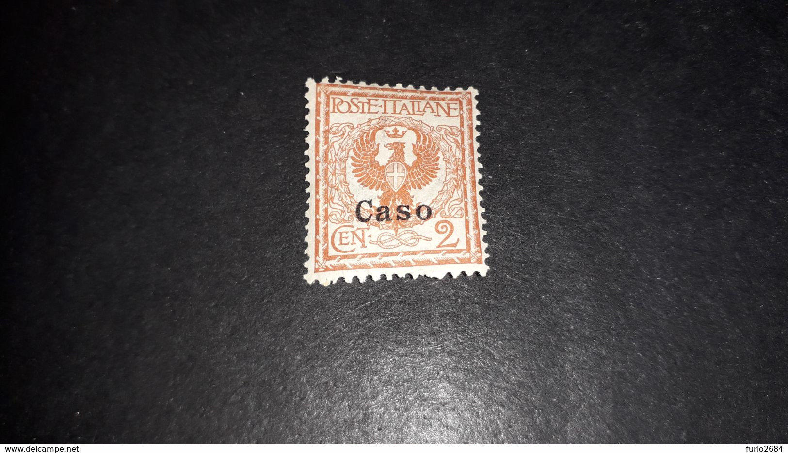 01AL39 POSSEDIMENTI ITALIANI EGEO CASO 1912 FRANCOBOLLI D'ITALIA SOPRASTAMPATI 2 CENT. "X" - Ägäis (Caso)