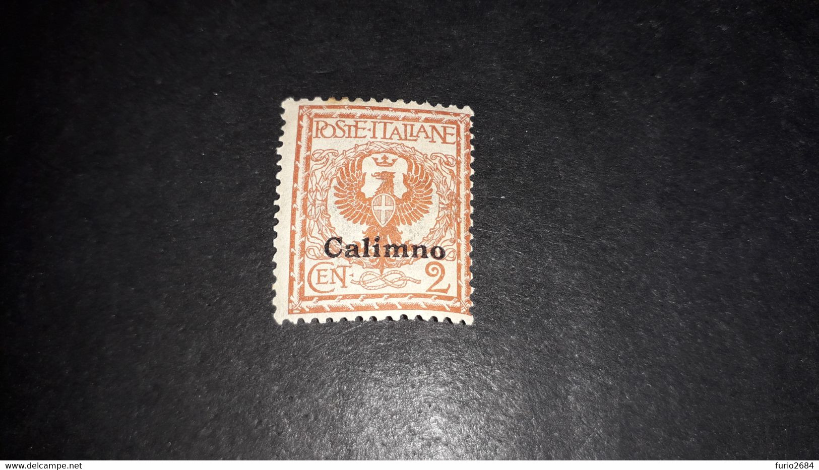 01AL39 POSSEDIMENTI ITALIANI EGEO CALINO CALIMNO 1912 FRANCOBOLLI D'ITALIA SOPRASTAMPATI 2 CENT. "X" - Aegean (Calino)